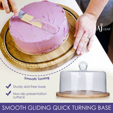 Load image into Gallery viewer, Wooden Cake Stand with Glass Dome