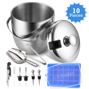 Insulated Ice Bucket With 10 Piece